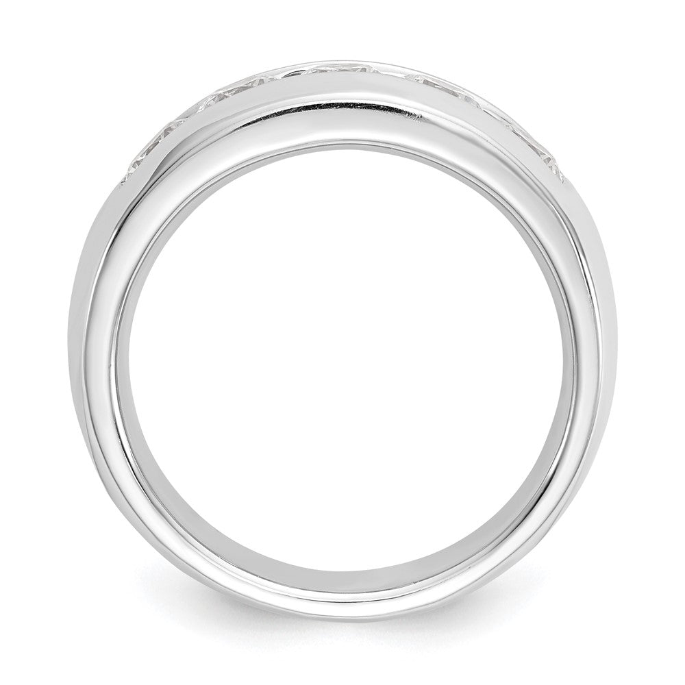 14K Weißgold Ehering mit 5 natürlichen Diamanten in Kanalfassung (1,2 ct. Gesamtgewicht)