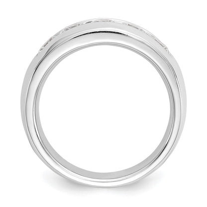 14K Weißgold Ehering mit 5 natürlichen Diamanten in Kanalfassung (1,2 ct. Gesamtgewicht)