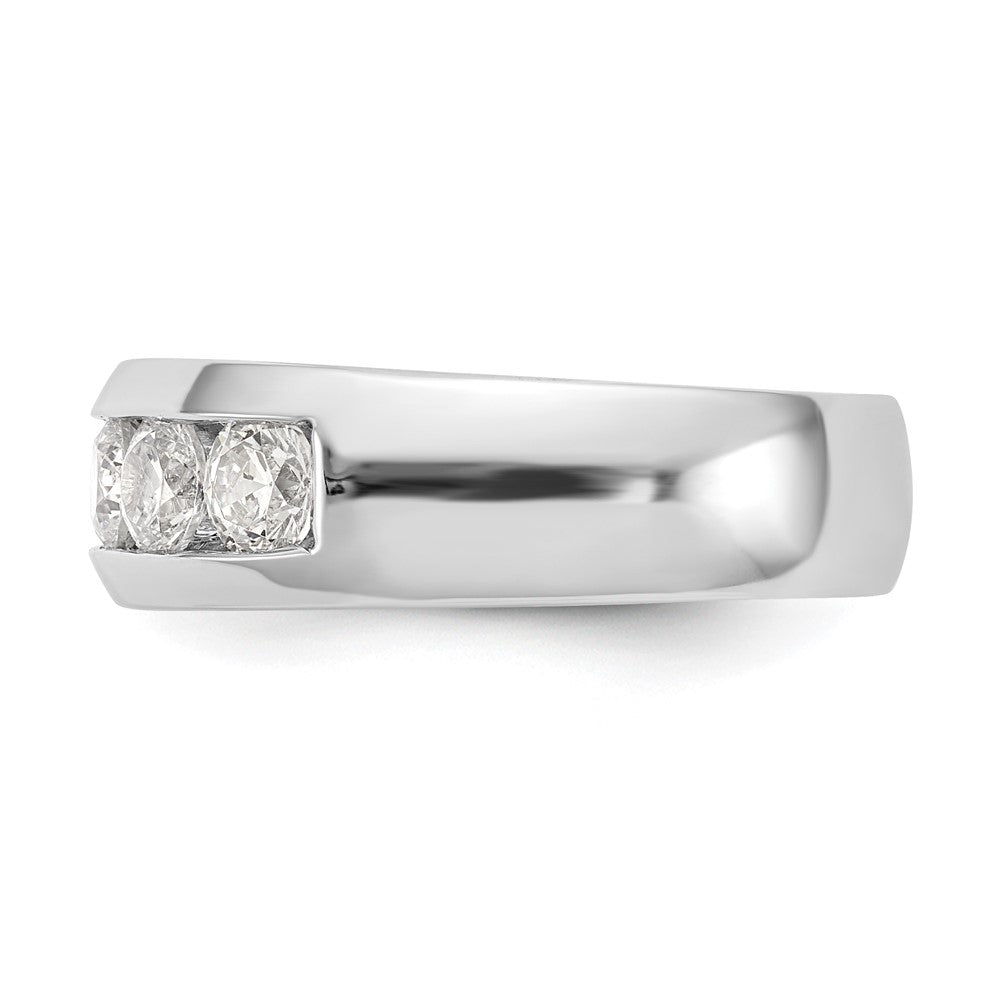 14K Weißgold Ehering mit 5 natürlichen Diamanten in Kanalfassung (1,2 ct. Gesamtgewicht)