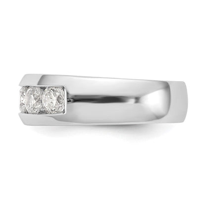 14K Weißgold Ehering mit 5 natürlichen Diamanten in Kanalfassung (1,2 ct. Gesamtgewicht)