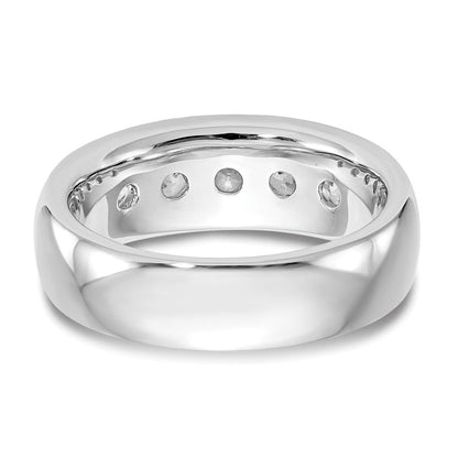 14K Weißgold Ehering mit 5 natürlichen Diamanten in Kanalfassung (1,2 ct. Gesamtgewicht)
