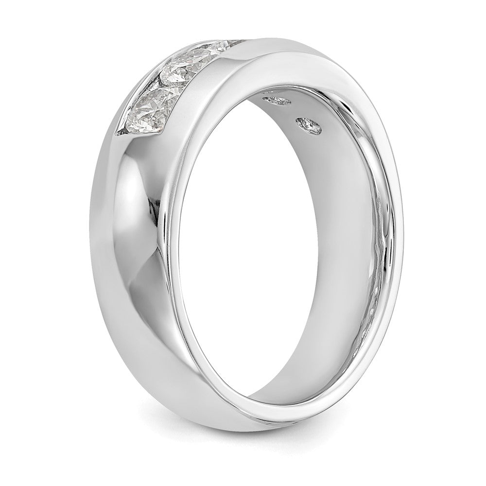 14K Weißgold Ehering mit 5 natürlichen Diamanten in Kanalfassung (1,2 ct. Gesamtgewicht)