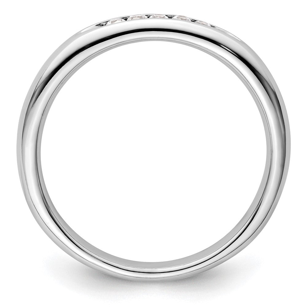 14K Weißgold Ehering mit 5 natürlichen Diamanten, kanalgefasst