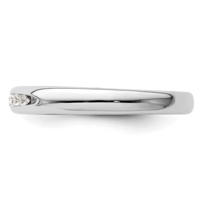 14K Weißgold Ehering mit 5 natürlichen Diamanten, kanalgefasst