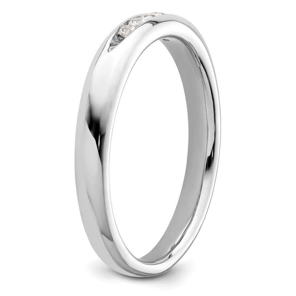 14K Weißgold Ehering mit 5 natürlichen Diamanten, kanalgefasst