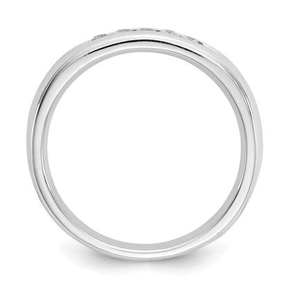14K Weißgold Ehering mit 5 Diamanten in Kanalfassung