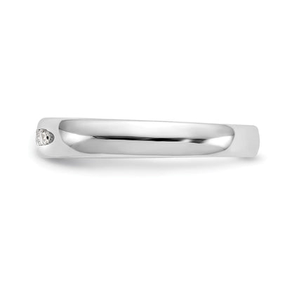 14K Weißgold Ehering mit 5 Diamanten in Kanalfassung