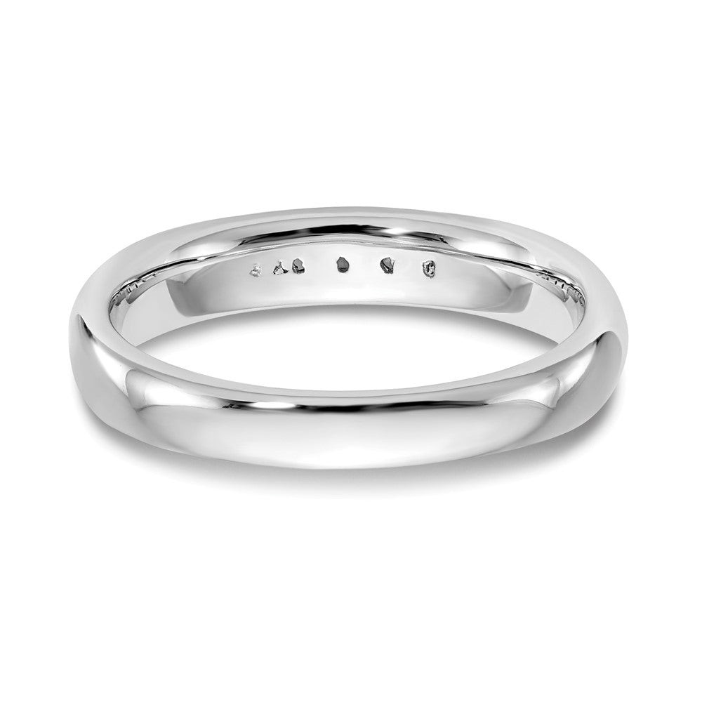 14K Weißgold Ehering mit 5 Diamanten in Kanalfassung