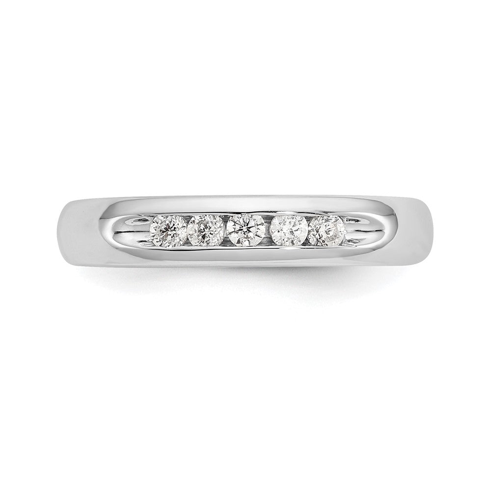 14K Weißgold Ring mit 5 Diamanten in Kanalfassung