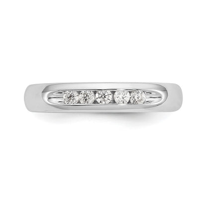 14K Weißgold Ring mit 5 Diamanten in Kanalfassung
