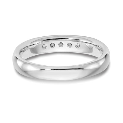 14K Weißgold Ring mit 5 Diamanten in Kanalfassung