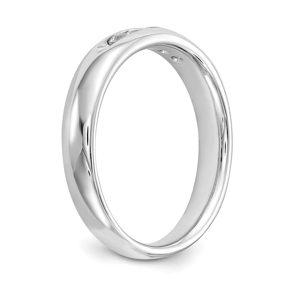 14K Weißgold Ring mit 5 Diamanten in Kanalfassung