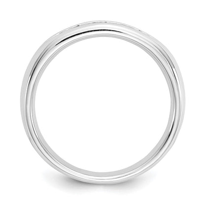 14K Weißgold Ehering mit 5 natürlichen Diamanten in Kanalfassung, 0,25 ct. Gesamtgewicht