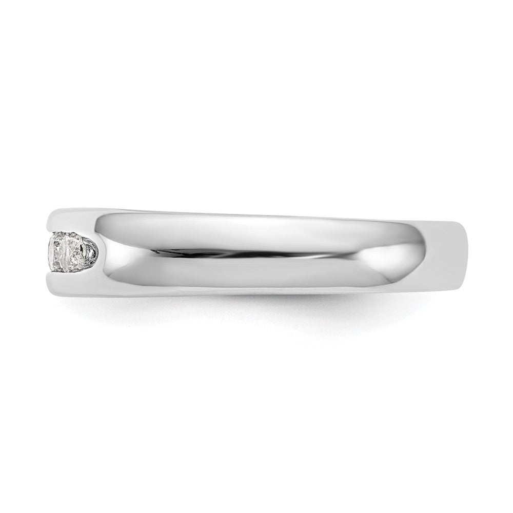 14K Weißgold Ehering mit 5 natürlichen Diamanten in Kanalfassung, 0,25 ct. Gesamtgewicht
