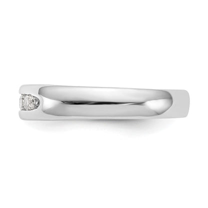 14K Weißgold Ehering mit 5 natürlichen Diamanten in Kanalfassung, 0,25 ct. Gesamtgewicht
