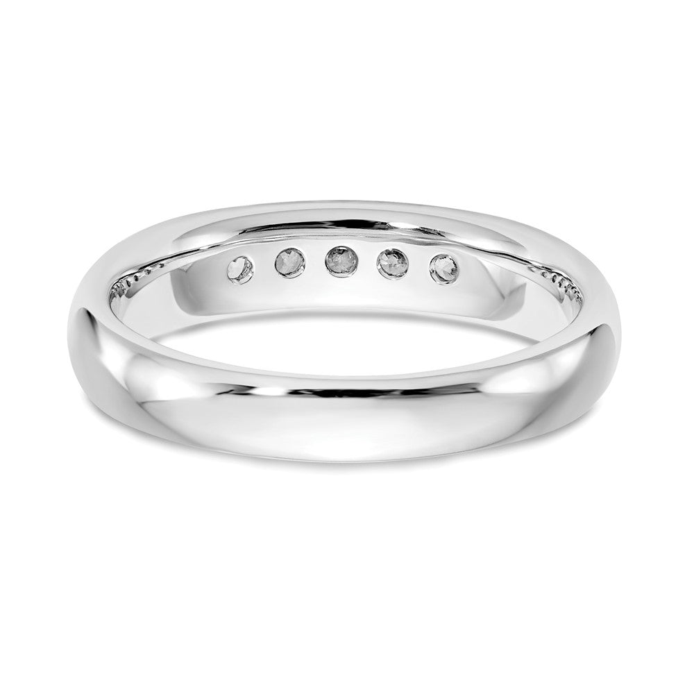 14K Weißgold Ehering mit 5 natürlichen Diamanten in Kanalfassung, 0,25 ct. Gesamtgewicht