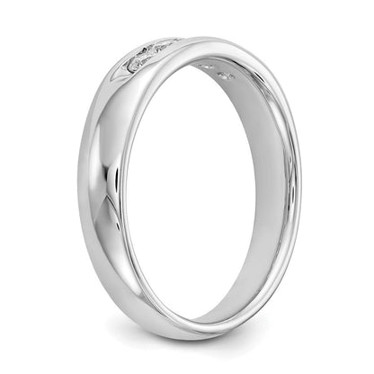 14K Weißgold Ehering mit 5 natürlichen Diamanten in Kanalfassung, 0,25 ct. Gesamtgewicht