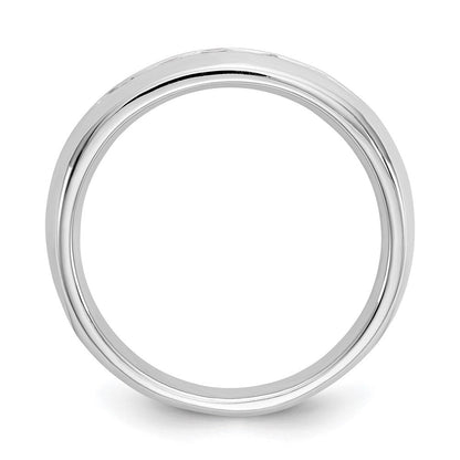 14K Weißgold Fünf-Stein-Ring mit natürlichen Diamanten in Kanalfassung