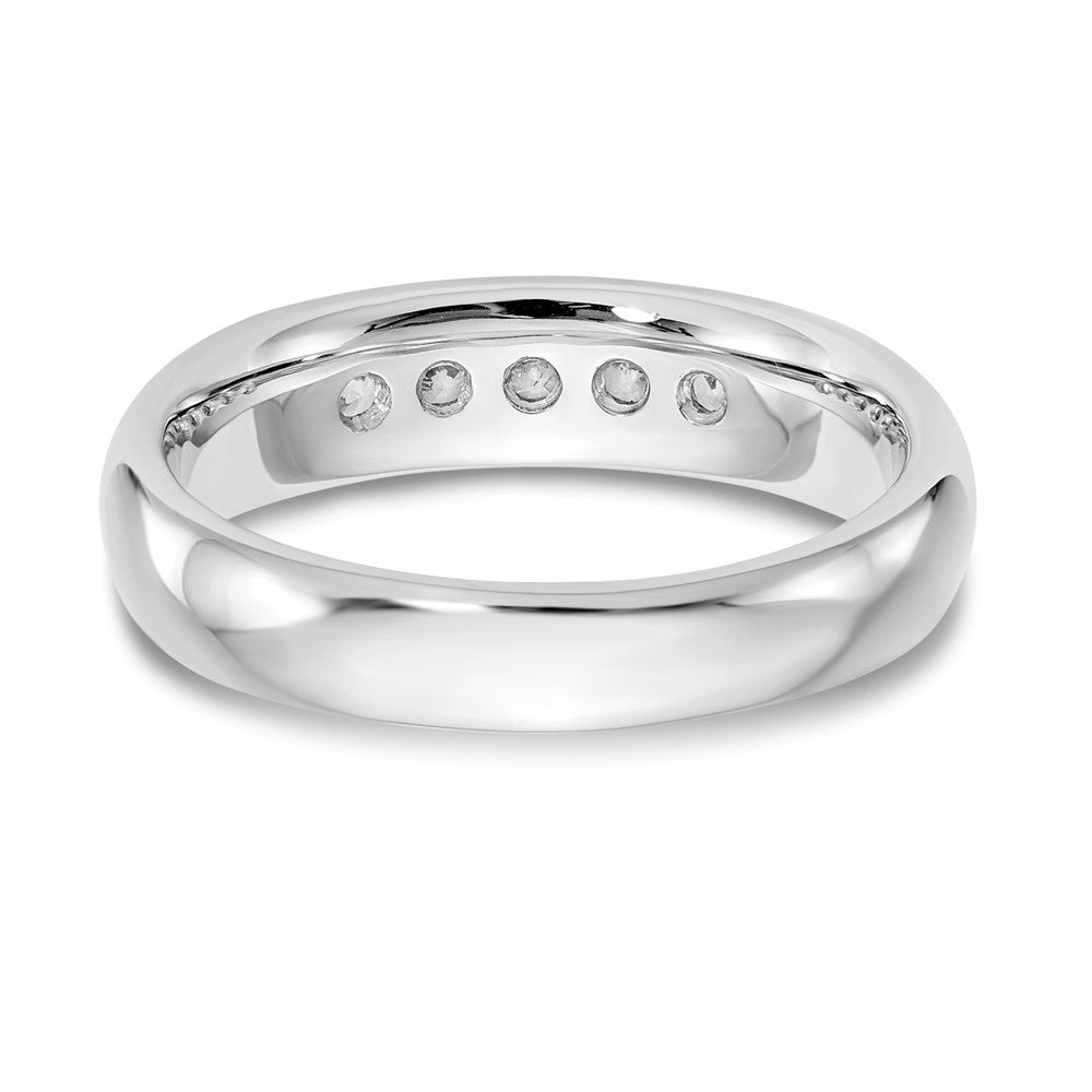 14K Weißgold Fünf-Stein-Ring mit natürlichen Diamanten in Kanalfassung