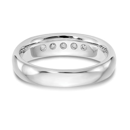 14K Weißgold Fünf-Stein-Ring mit natürlichen Diamanten in Kanalfassung