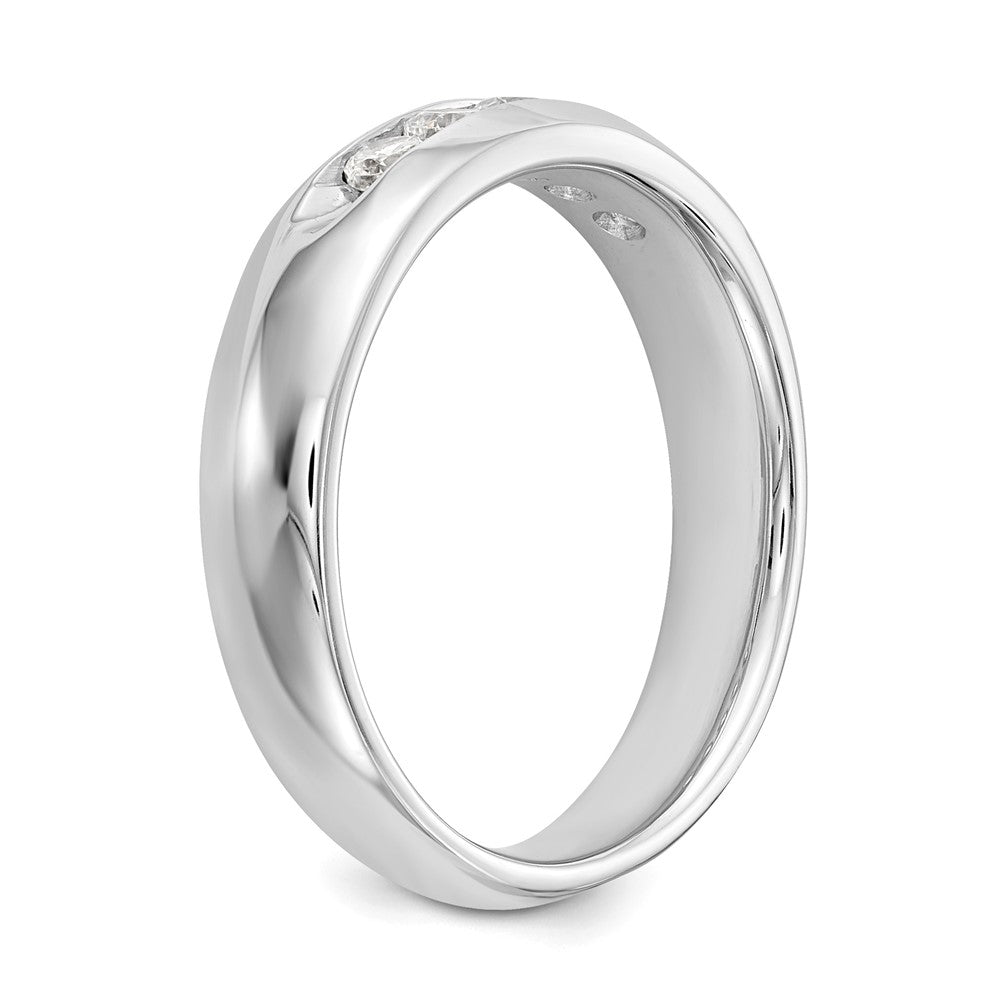 14K Weißgold Fünf-Stein-Ring mit natürlichen Diamanten in Kanalfassung