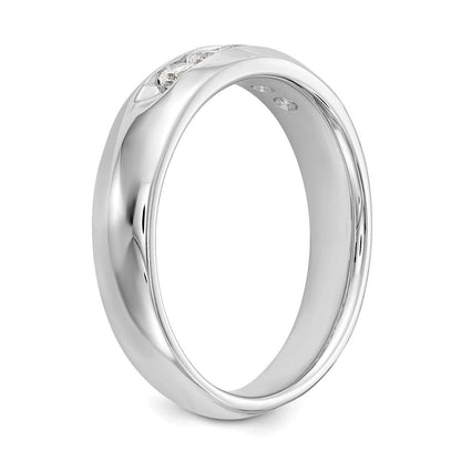 14K Weißgold Fünf-Stein-Ring mit natürlichen Diamanten in Kanalfassung