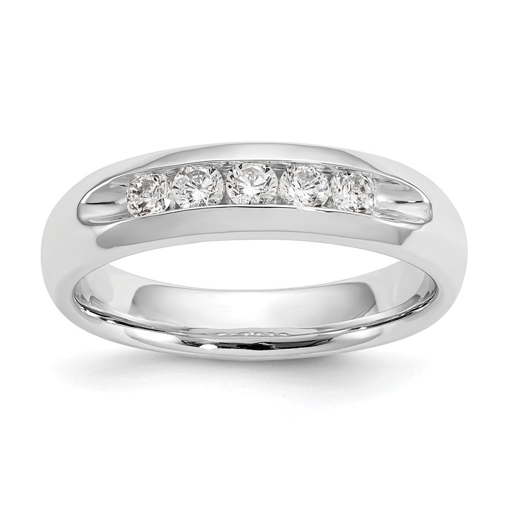 14K Weißgold Fünf-Stein-Ring mit natürlichen Diamanten in Kanalfassung