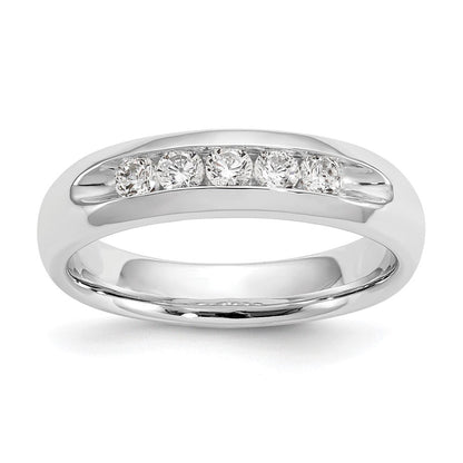 14K Weißgold Fünf-Stein-Ring mit natürlichen Diamanten in Kanalfassung