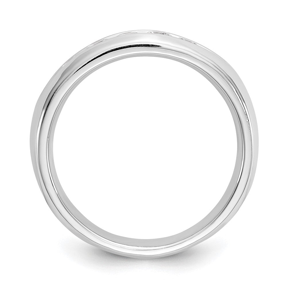14K Weißgold Ring mit 5 natürlichen Diamanten in Kanalfassung
