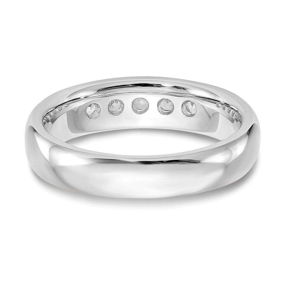 14K Weißgold Ring mit 5 natürlichen Diamanten in Kanalfassung