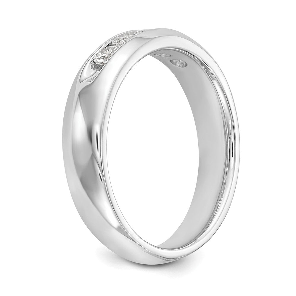 14K Weißgold Ring mit 5 natürlichen Diamanten in Kanalfassung