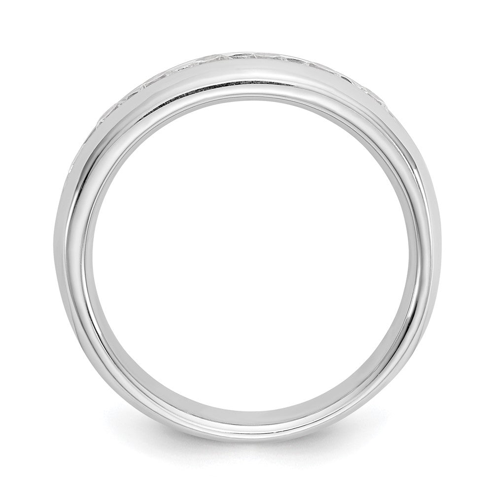 14K Weißgold Ehering mit 5 Diamanten in Kanalfassung