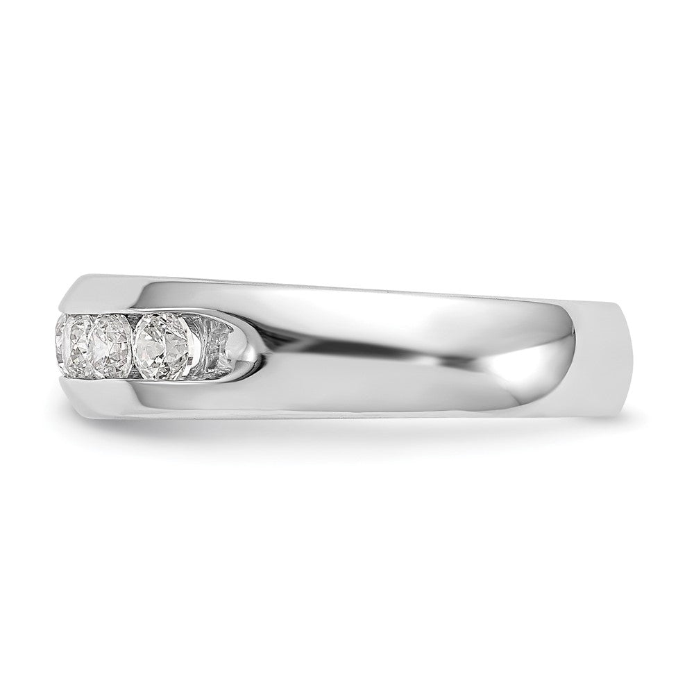 14K Weißgold Ehering mit 5 Diamanten in Kanalfassung
