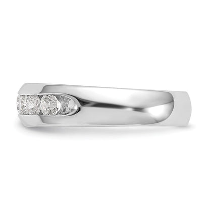 14K Weißgold Ehering mit 5 Diamanten in Kanalfassung
