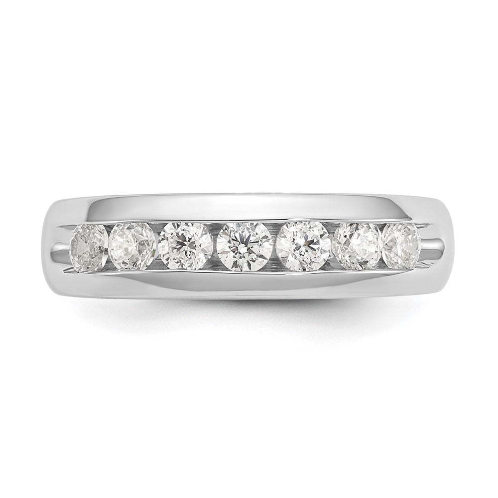 14K Weißgold Ehering mit 5 Diamanten in Kanalfassung