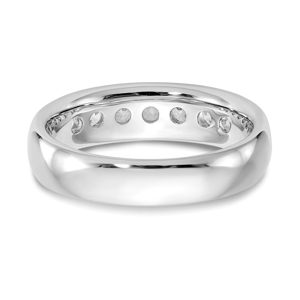 14K Weißgold Ehering mit 5 Diamanten in Kanalfassung