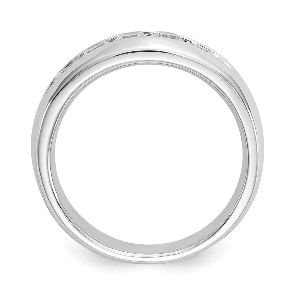 14K Weißgold Ehering mit 5 Diamanten in Kanalfassung