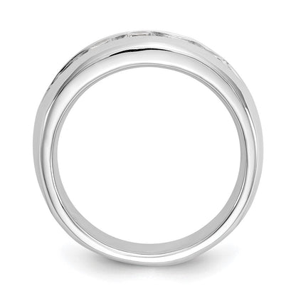 14K Weißgold Ehering mit 5 natürlichen Diamanten in Kanalfassung, 0,765 ct Gesamtgewicht