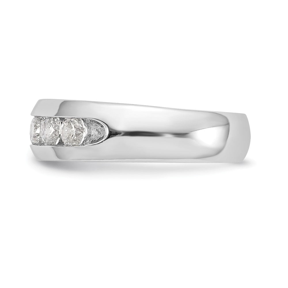 14K Weißgold Ehering mit 5 natürlichen Diamanten in Kanalfassung, 0,765 ct Gesamtgewicht