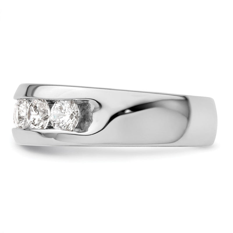 14K Weißgold Ehering mit 5 natürlichen Diamanten, kanalgefasst, 0,985 ct. Gesamtgewicht