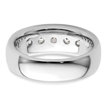 14K Weißgold 5 Stein 1 Karat Rund Diamant Komplett Kanalfassung Ring