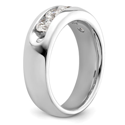 14K Weißgold 5 Stein 1 Karat Rund Diamant Komplett Kanalfassung Ring