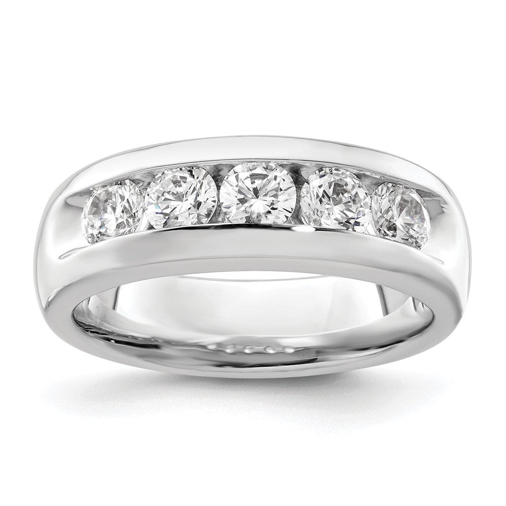 14K Weißgold 5 Stein 1 Karat Rund Diamant Komplett Kanalfassung Ring