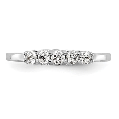 585 Weißgold 5-Stein-Ring mit natürlichen Diamanten