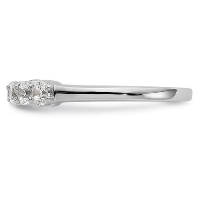 14K Weißgold Ring mit 5 Diamanten, Krappenfassung (geteilt), 0,5K rund, Total