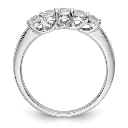14K Weißgold Ehering mit 5 natürlichen Diamanten, 0,5 ct. Gesamtgewicht
