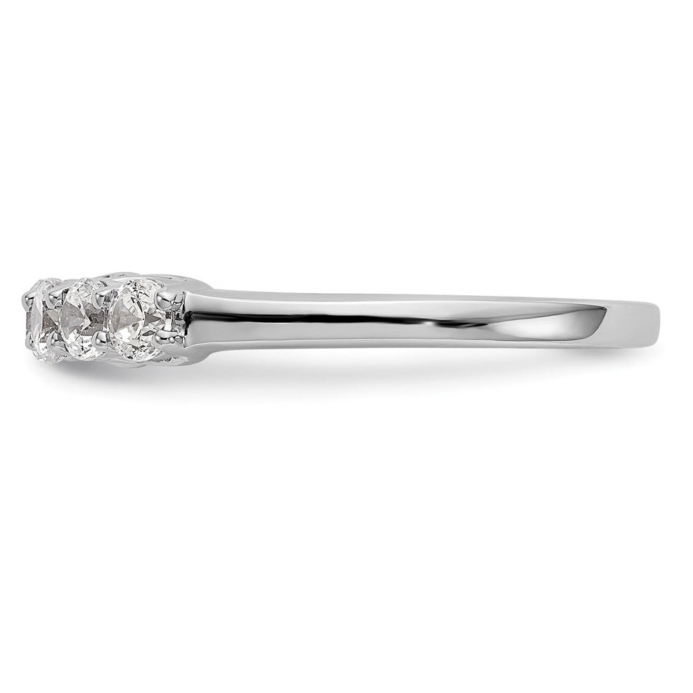 14K Weißgold Ring mit 5 Diamanten, Krappenfassung (geteilt), 0,5K rund, Total