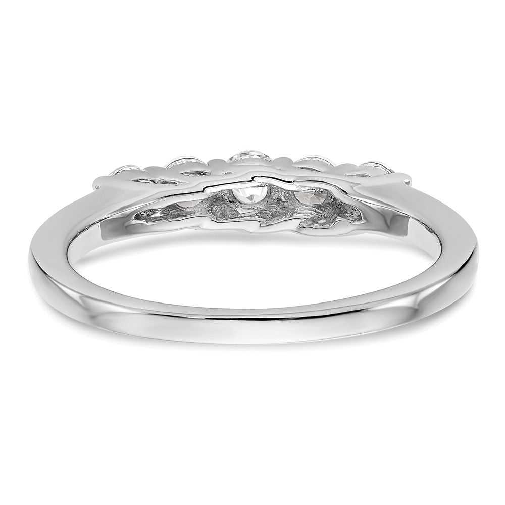 14K Weißgold Ehering mit 5 natürlichen Diamanten, 0,5 ct. Gesamtgewicht