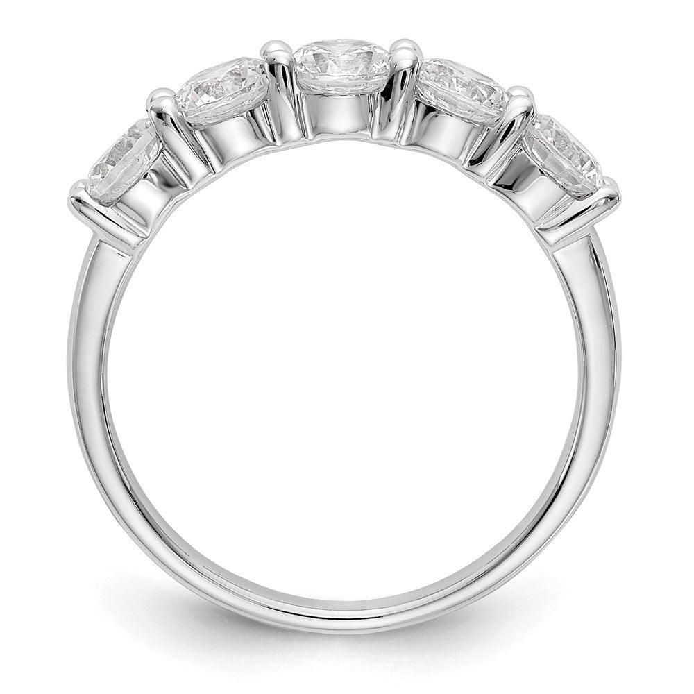 14K Weißgold Fünf-Steine-Modering mit 1 0,33 ct. Laborgezüchteten Diamanten VS/SI+ G+