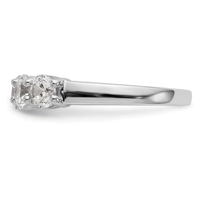 14K Weißgold Fünf-Steine-Modering mit 1 0,33 ct. Laborgezüchteten Diamanten VS/SI+ G+